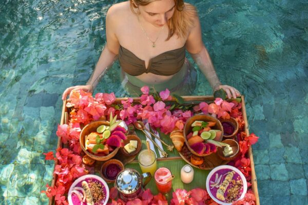 Pool with Floating Food Tray