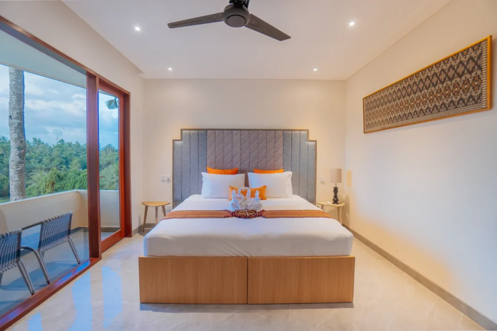 double bed room at the bodhi leaf bali with nature view
