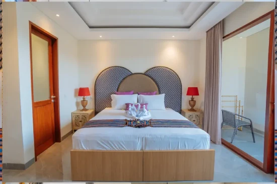 double bed room at the bodhi leaf bali with balcony