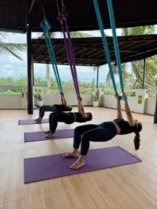 Aerial yoga pose