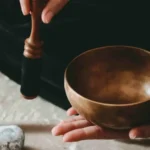 Close-up of a Tibetan singing bowl used for sound healing therapy